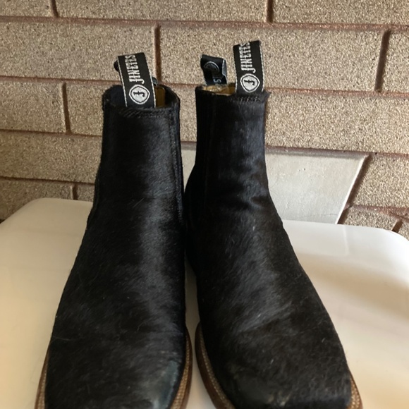 Western Calf Hide Mexican Square Toe Chelsea Cowboy Boots Men’s Size 8.5 - Picture 5 of 11